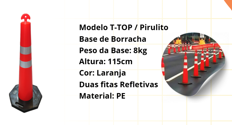 Cone balizador t-top