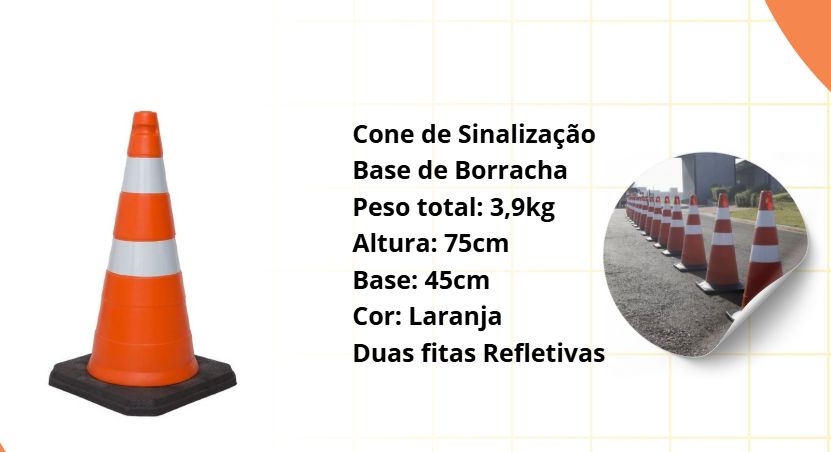 Cone com base de borracha